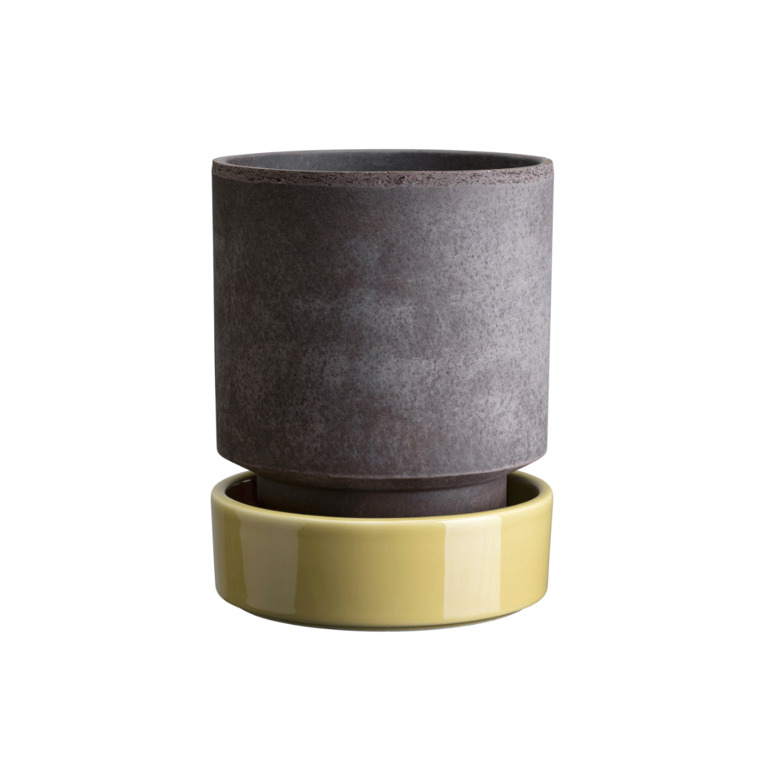 Hoff Raw Pot / Glazed Saucer Set