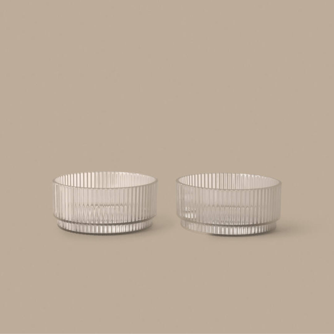 Ferm Living Ripple Kids Bowls - Set of 2 - Clear - Batten Home