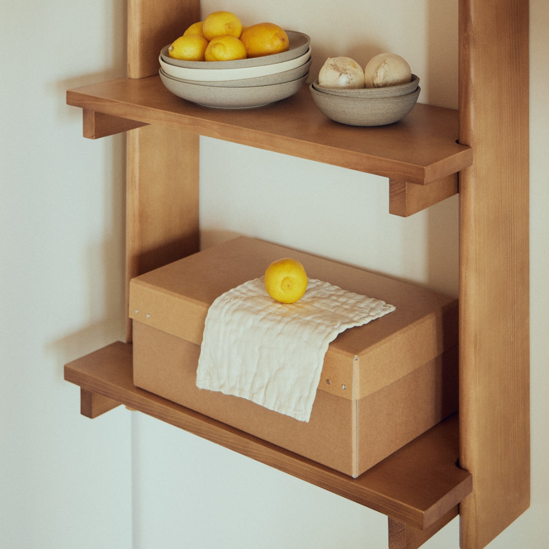 Form and Refine Beam Wall Shelf 5, Deep Brown Pine - Batten Home
