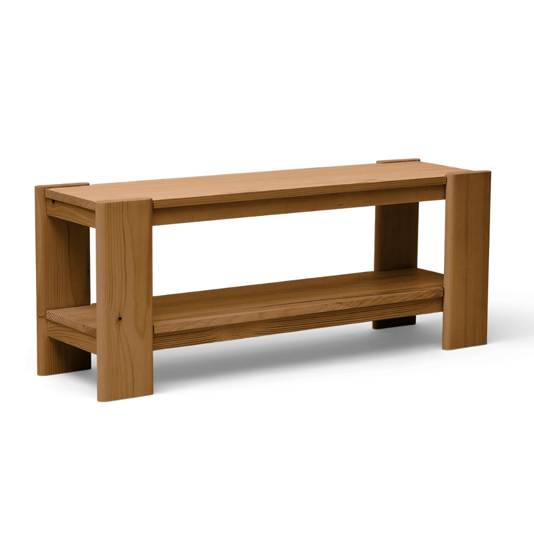 Form and Refine Beam Bench, Deep Brown Pine - Batten Home