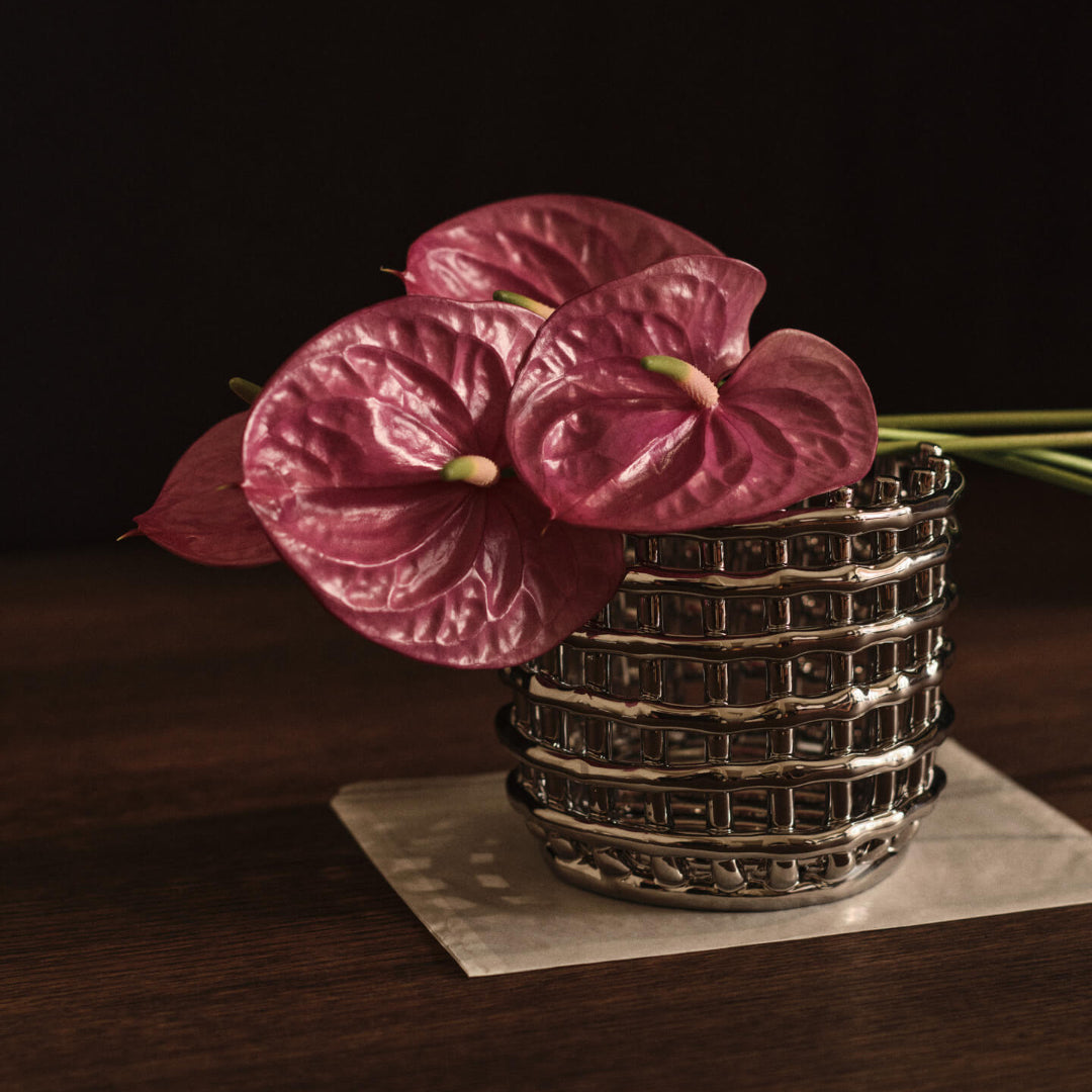 Ferm Living Ceramic Basket - Silver - Batten Home