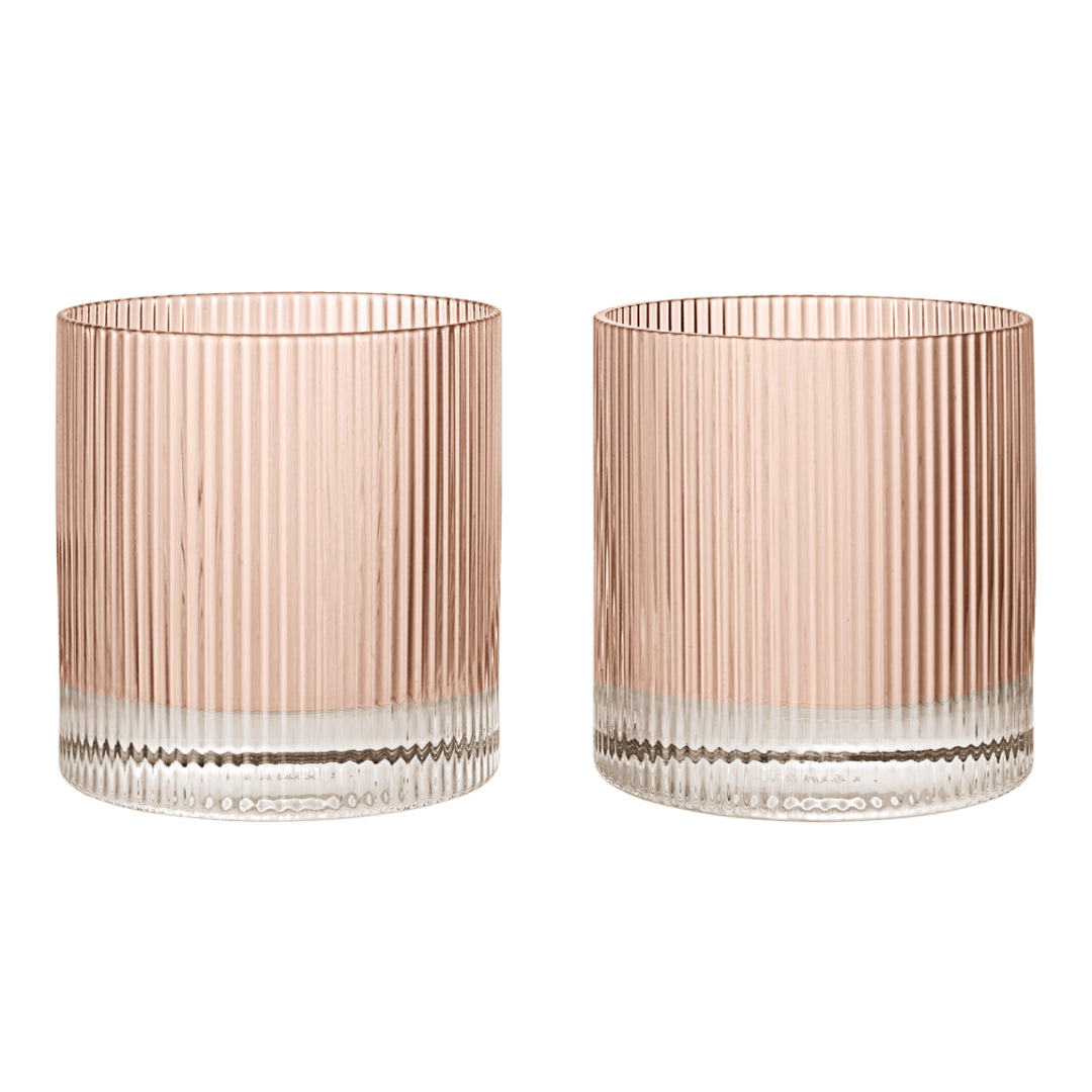 Ferm Living Ripple Tumbler Glasses - Set of 2 - Blush - Batten Home