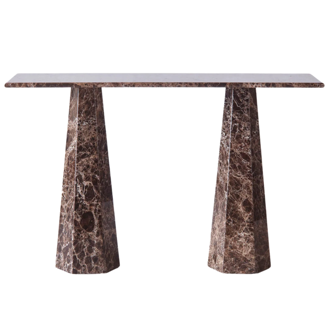Hexagon Console Table - Dark Emperador