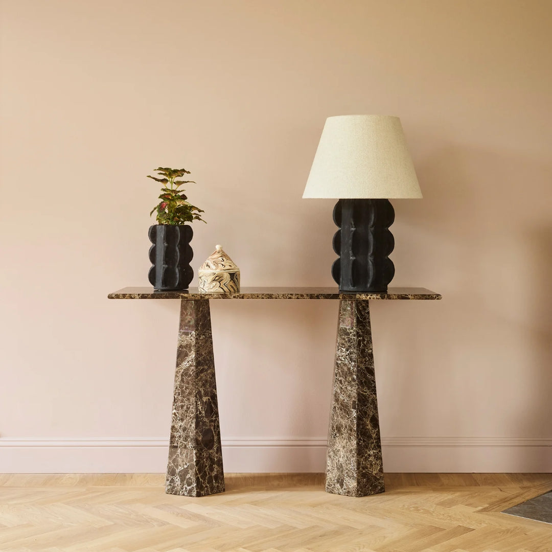 Hexagon Console Table - Dark Emperador