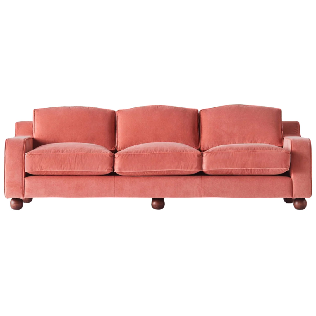 Lola Sofa - Velvet Vintage Pink