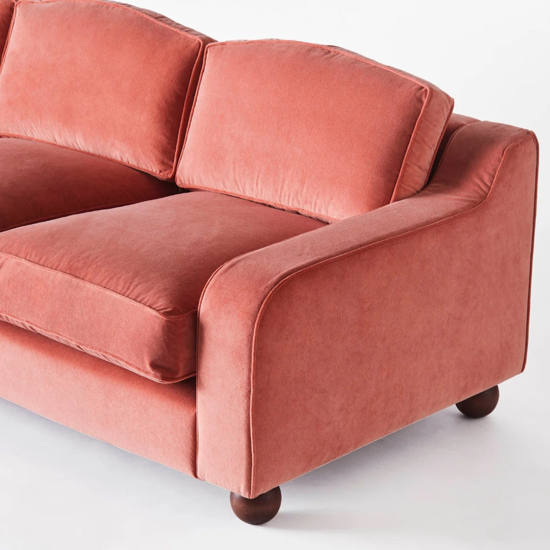 Lola Sofa - Velvet Vintage Pink