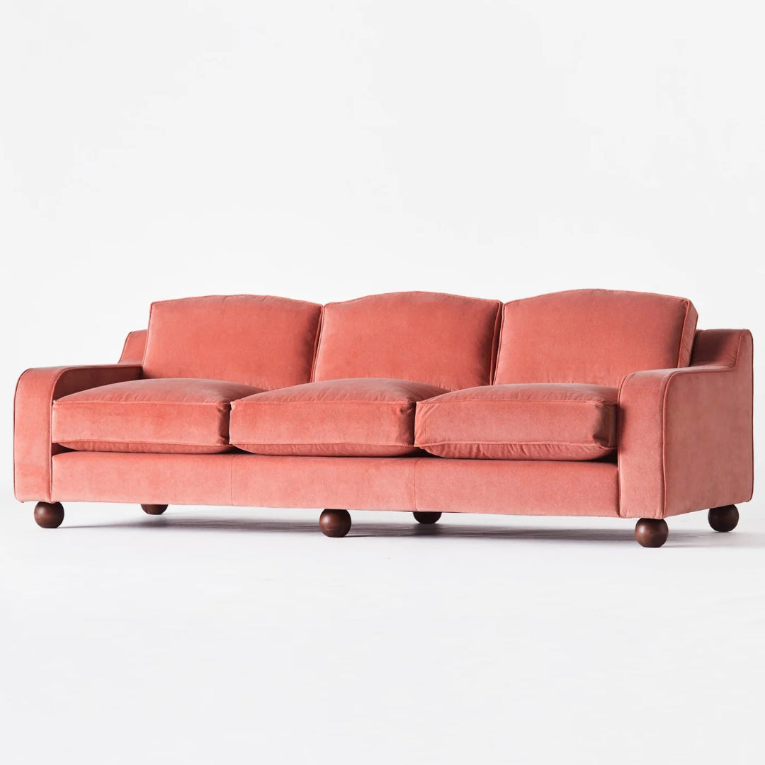 Lola Sofa - Velvet Vintage Pink