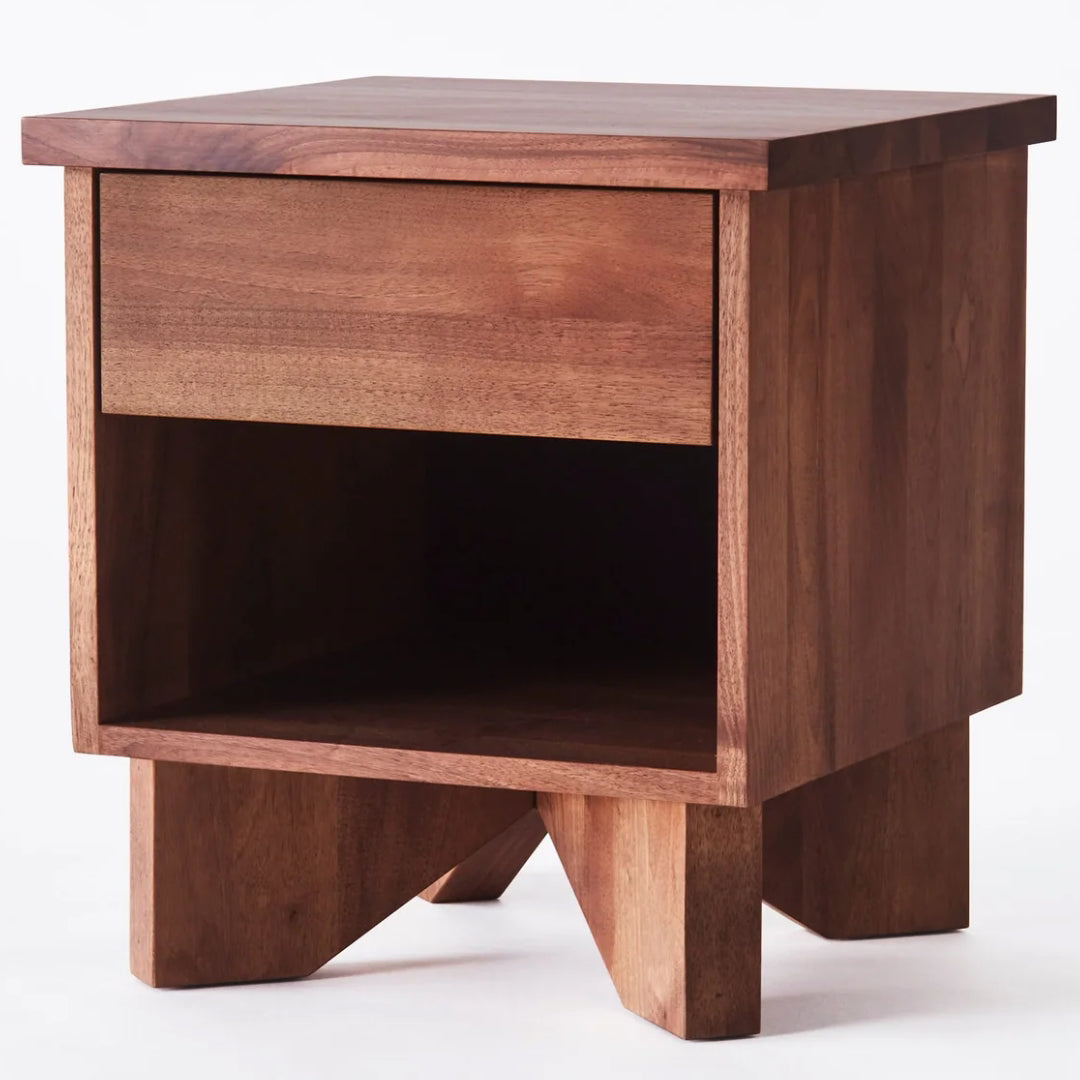 V Bedside Table Walnut