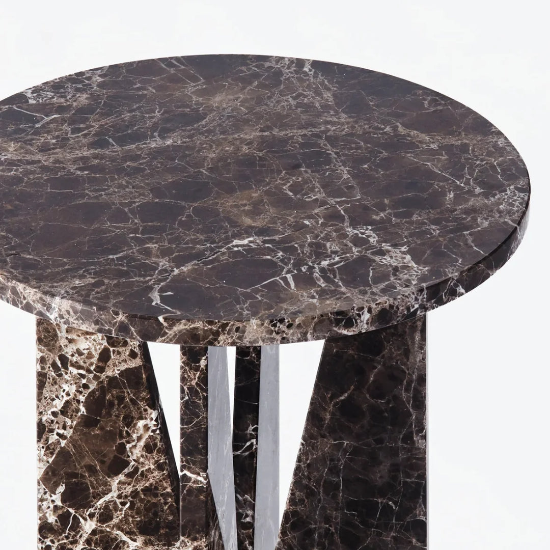 V Side Table - Dark Emperador