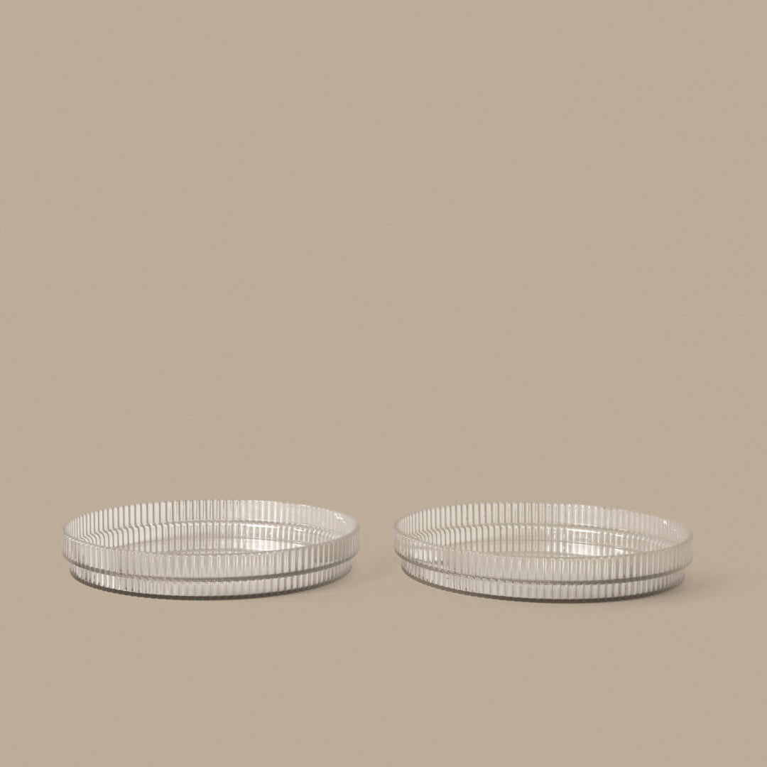 Ferm Living Ripple Kids Plates - Set of 2 - Clear - Batten Home