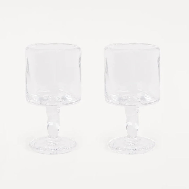 0405 Stem Glass 2 - Clear - Medium - Set of 2