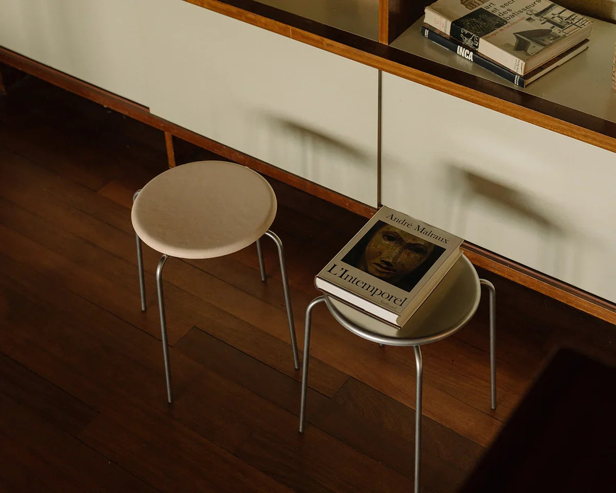 Petit Rond Stool - Leather Seat