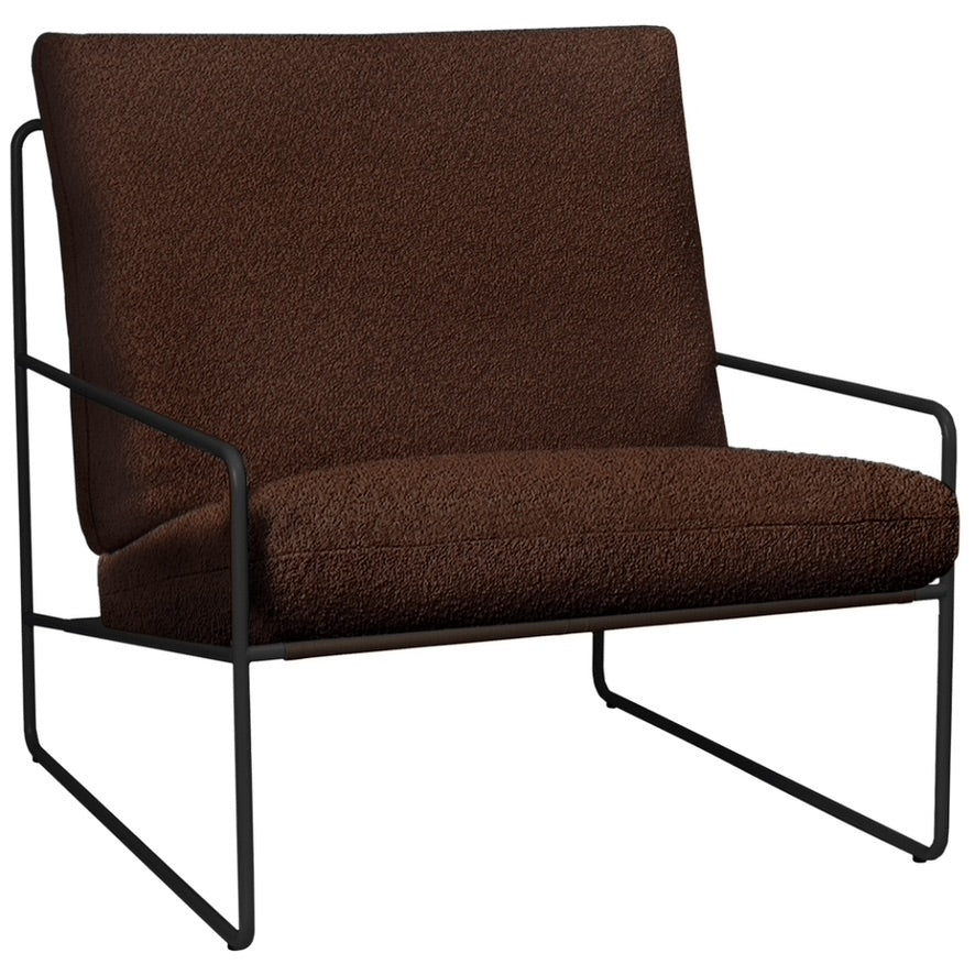 Desert 1-Seater - Black/Chestnut - Pure Bouclé