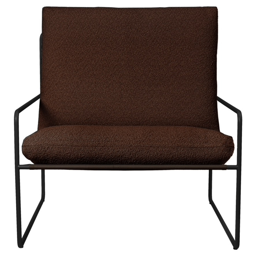 Desert 1-Seater - Black/Chestnut - Pure Bouclé