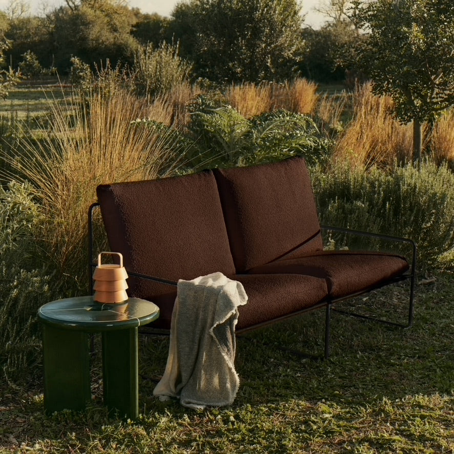 Ferm Living Desert 2-Seater - Black/Chestnut - Pure Bouclé