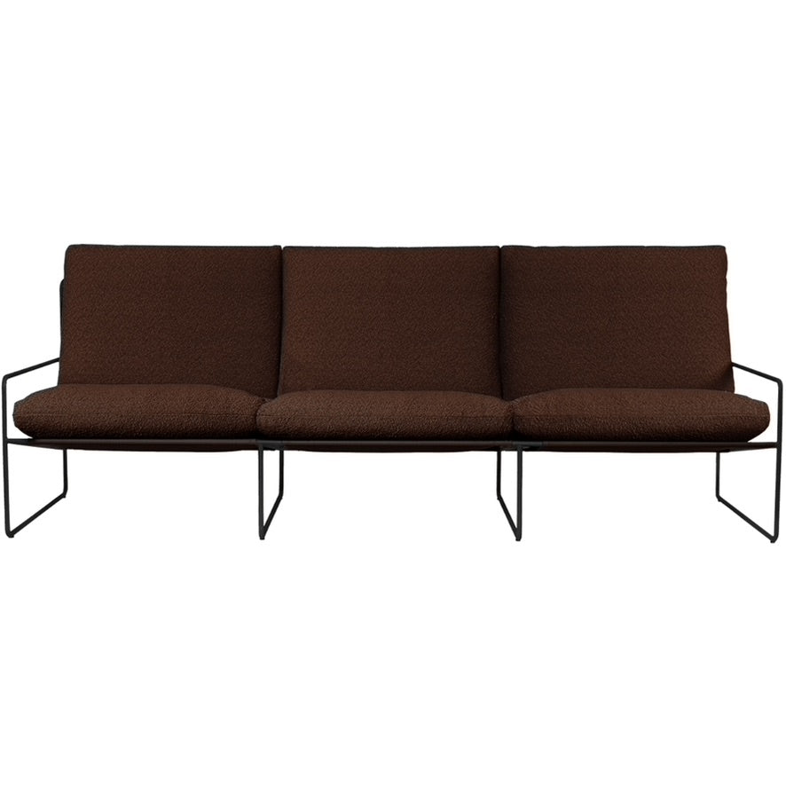 Desert 3-Seater - Black/Chestnut - Pure Bouclé