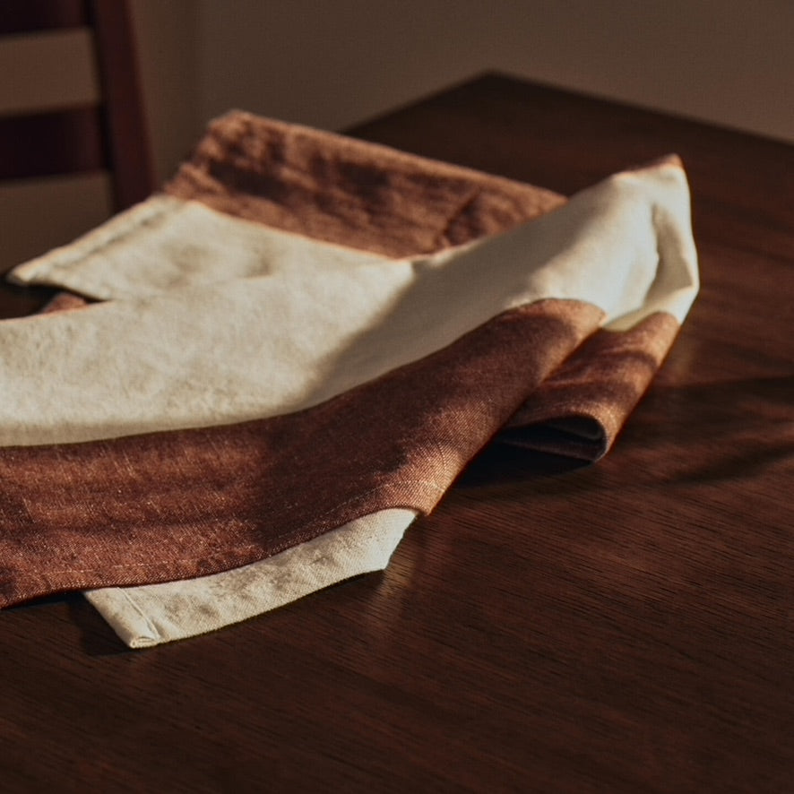 Hale Tea Towel Chestnut │ Frosted Lime