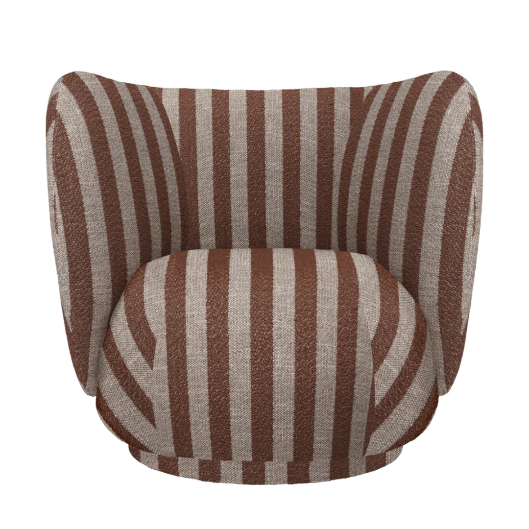Rico Lounge Chair - Swivel - Louisiana - Sand/Chocolate