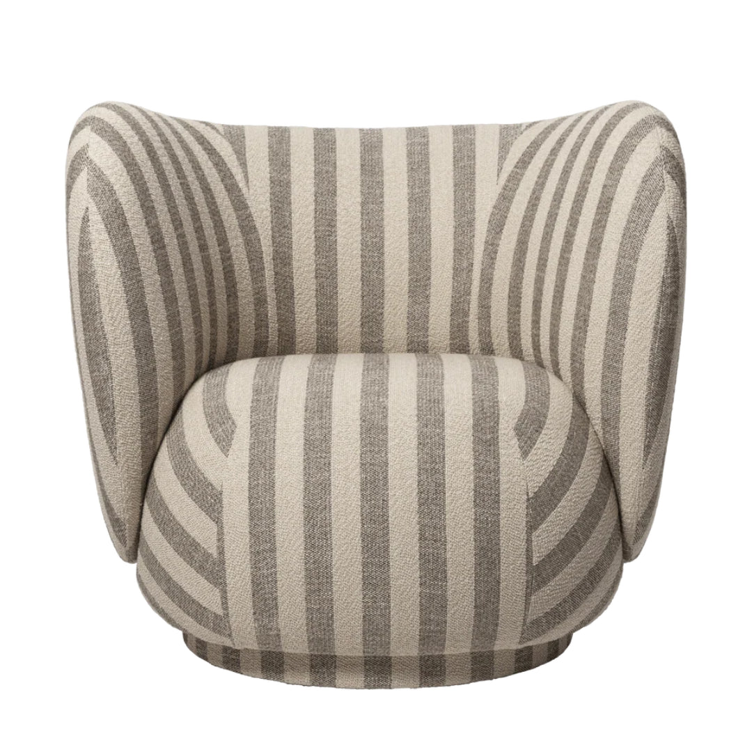 Rico Lounge Chair - Swivel - Louisiana - Sand/Off-White