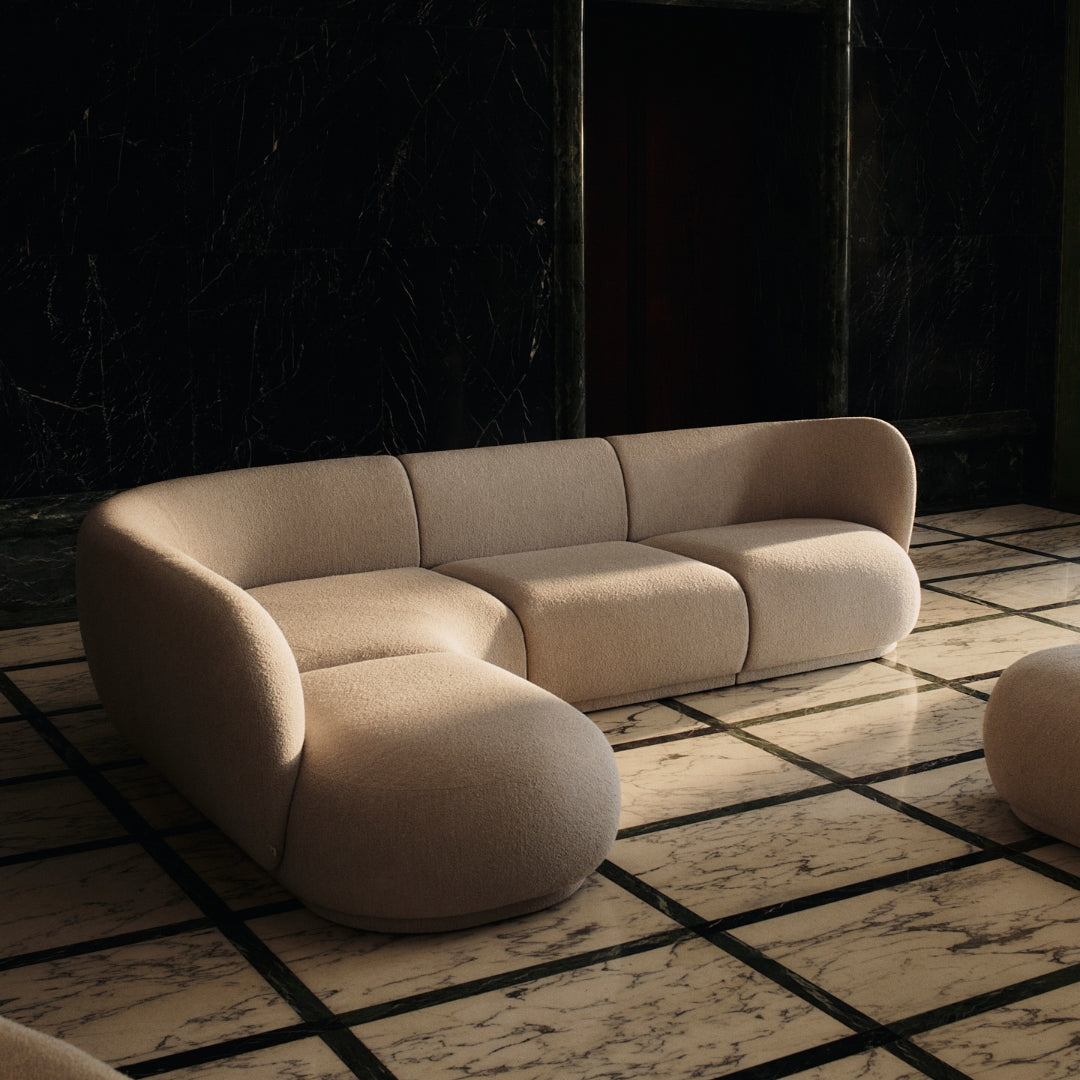 Rico Modular Sofa - Open End Left - Soft Bouclé - Natural
