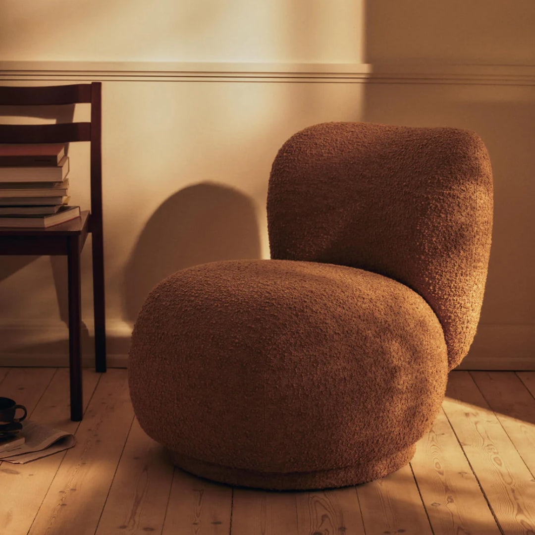 Rico Piccolo Lounge Chair - Raw Bouclé - Tan