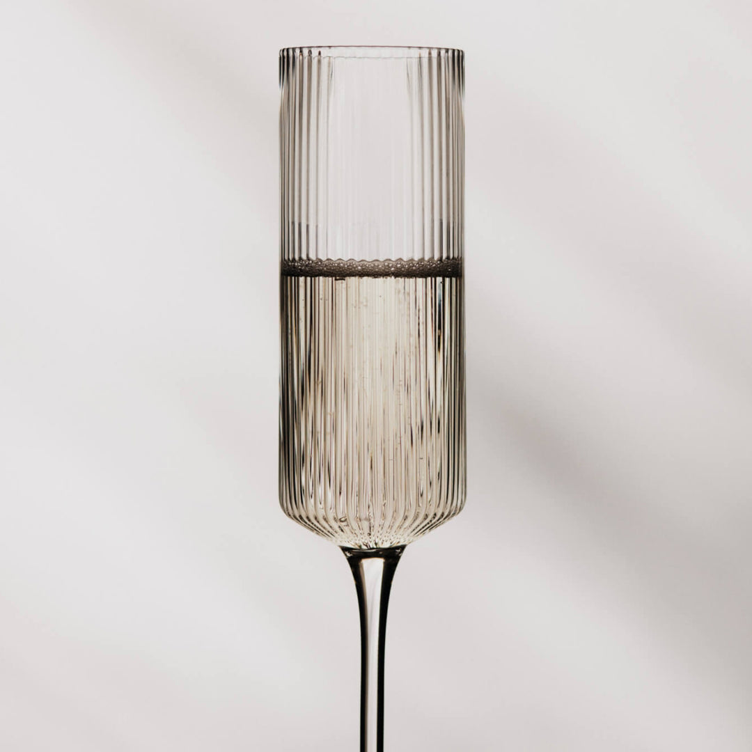 Ripple Champagne Flutes - Set of 2 - Clear