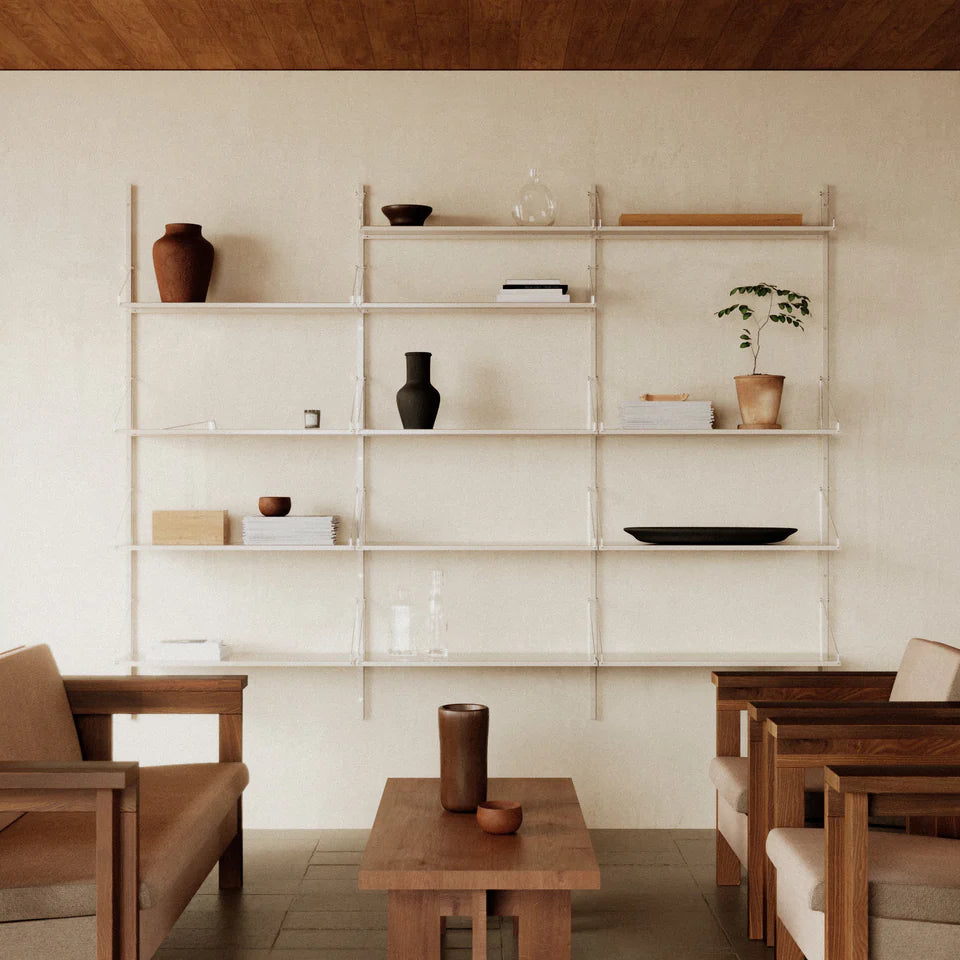 Shelf Library Single Section │ H73 │ Warm White Steel