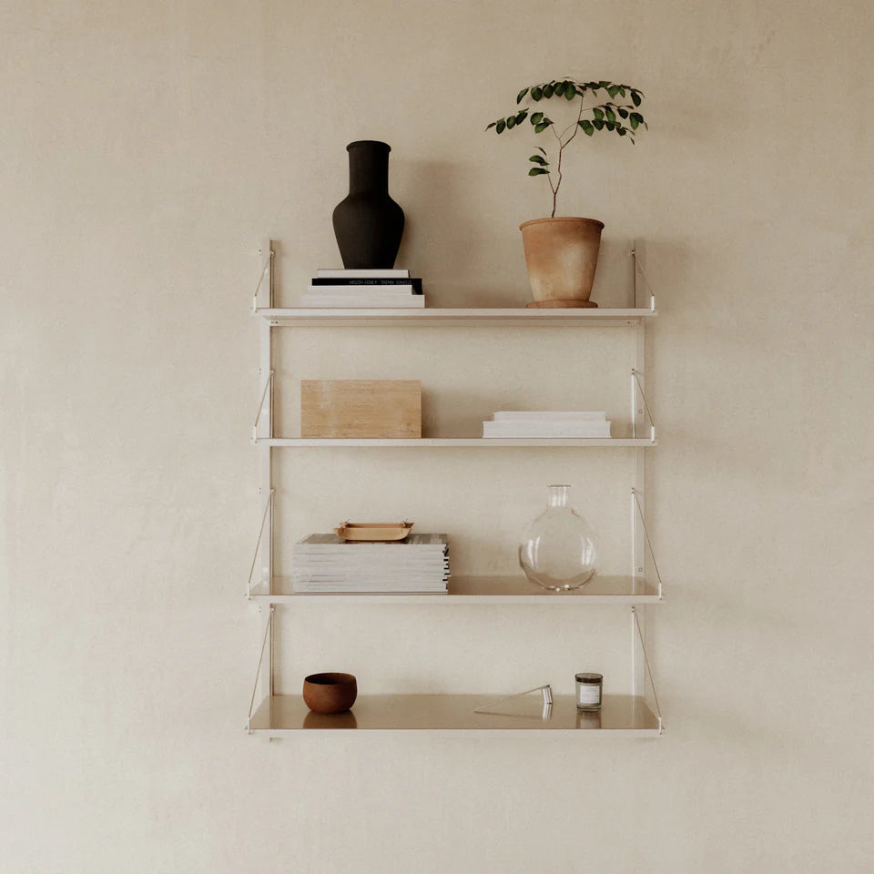 Shelf Library Single Section │ H42.7 │ Warm White Steel