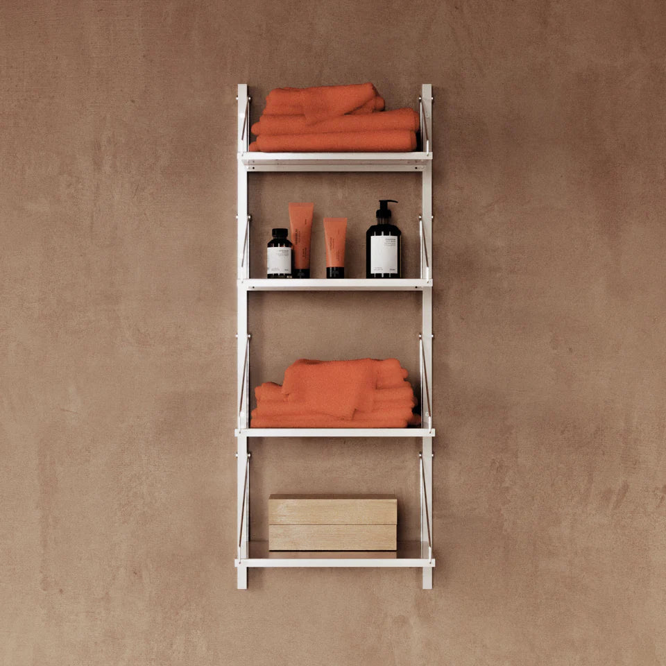 Shelf Library Single Section │ H42.7 │ Warm White Steel