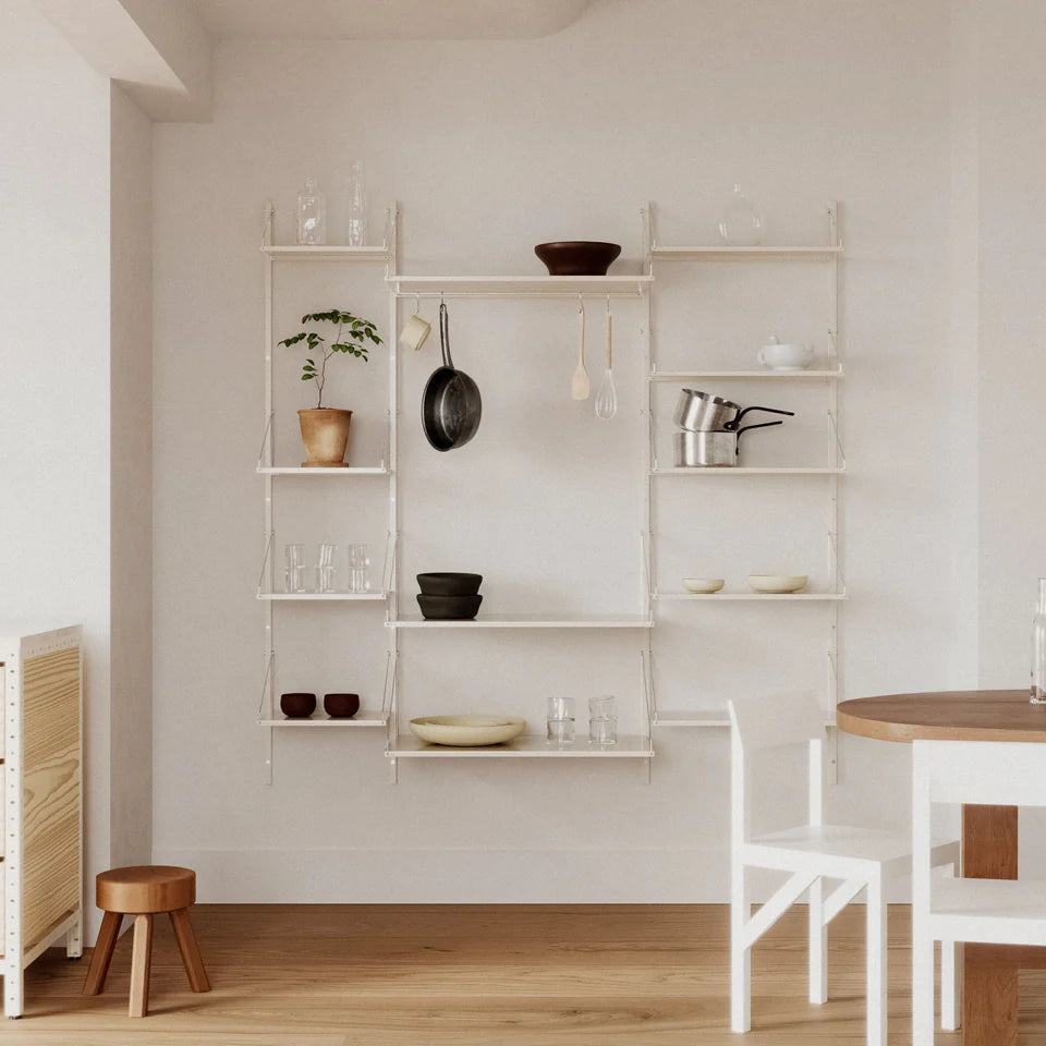 Shelf Library Single Section │ H73 │ Warm White Steel