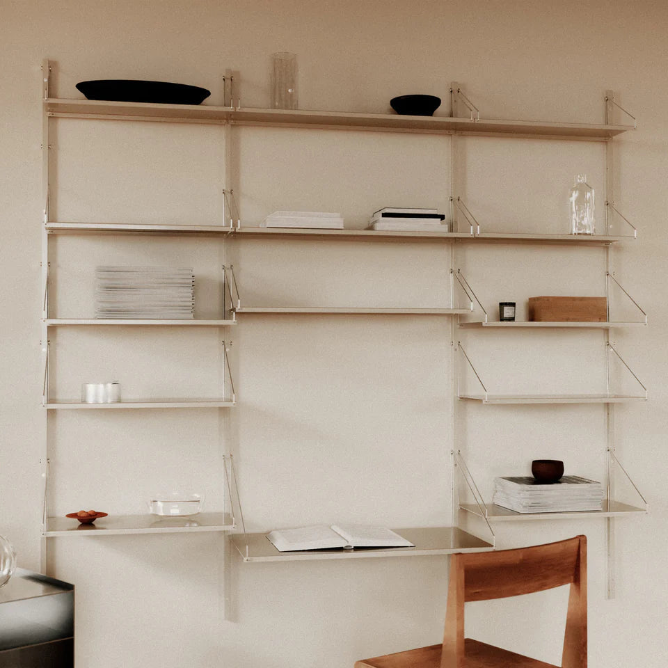 Shelf Library Single Section │ H73 │ Warm White Steel