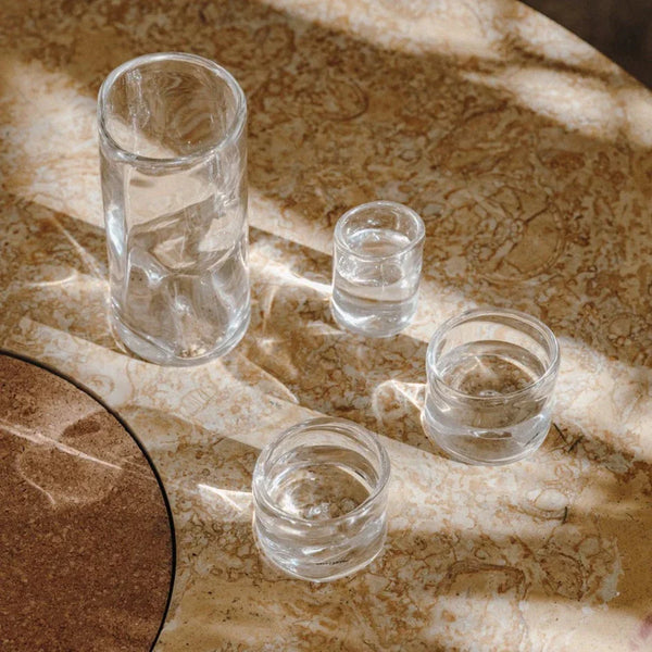 0405 Glass - Wide - Clear - Set of 4