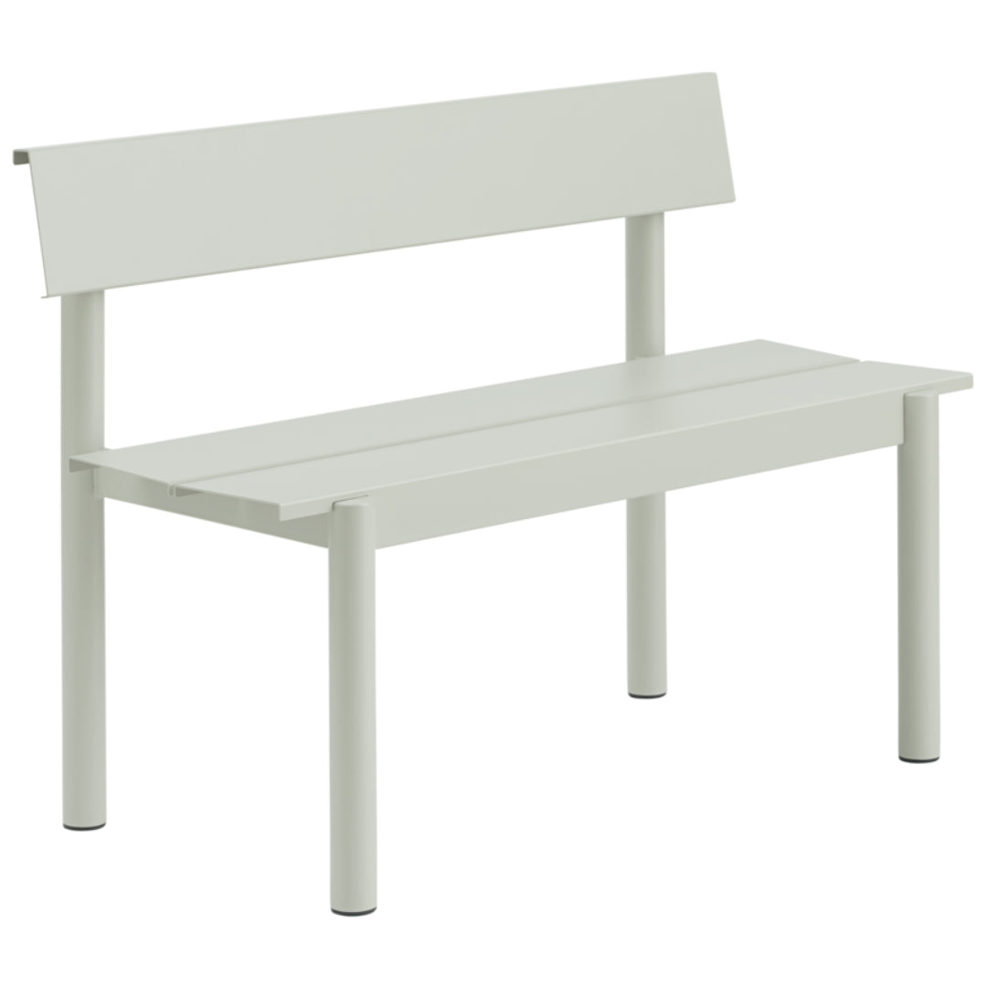 Linear Steel Bench w/ Backrest 43.3 x 15.4