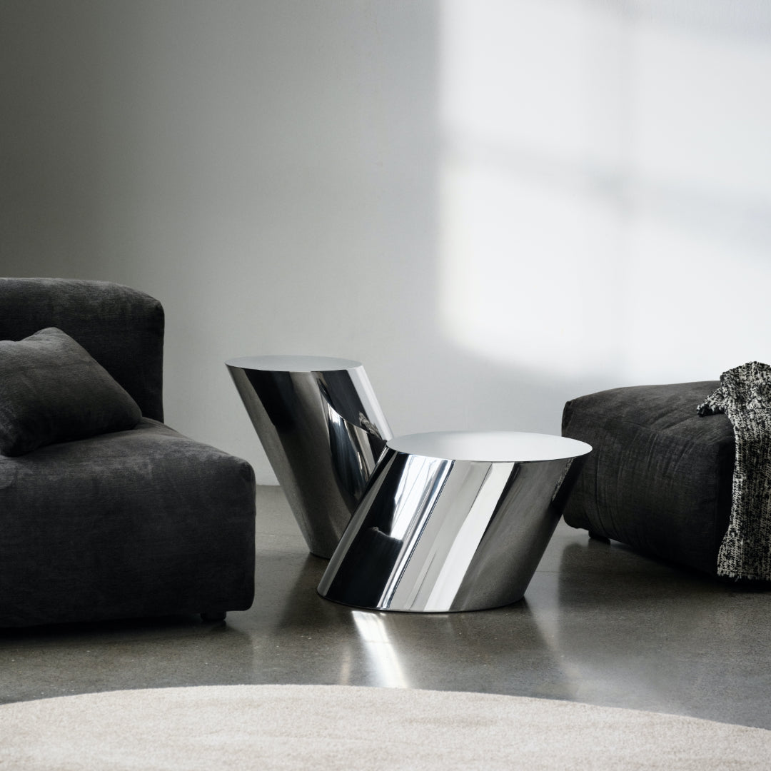 Tilt Side Table - Stainless Steel