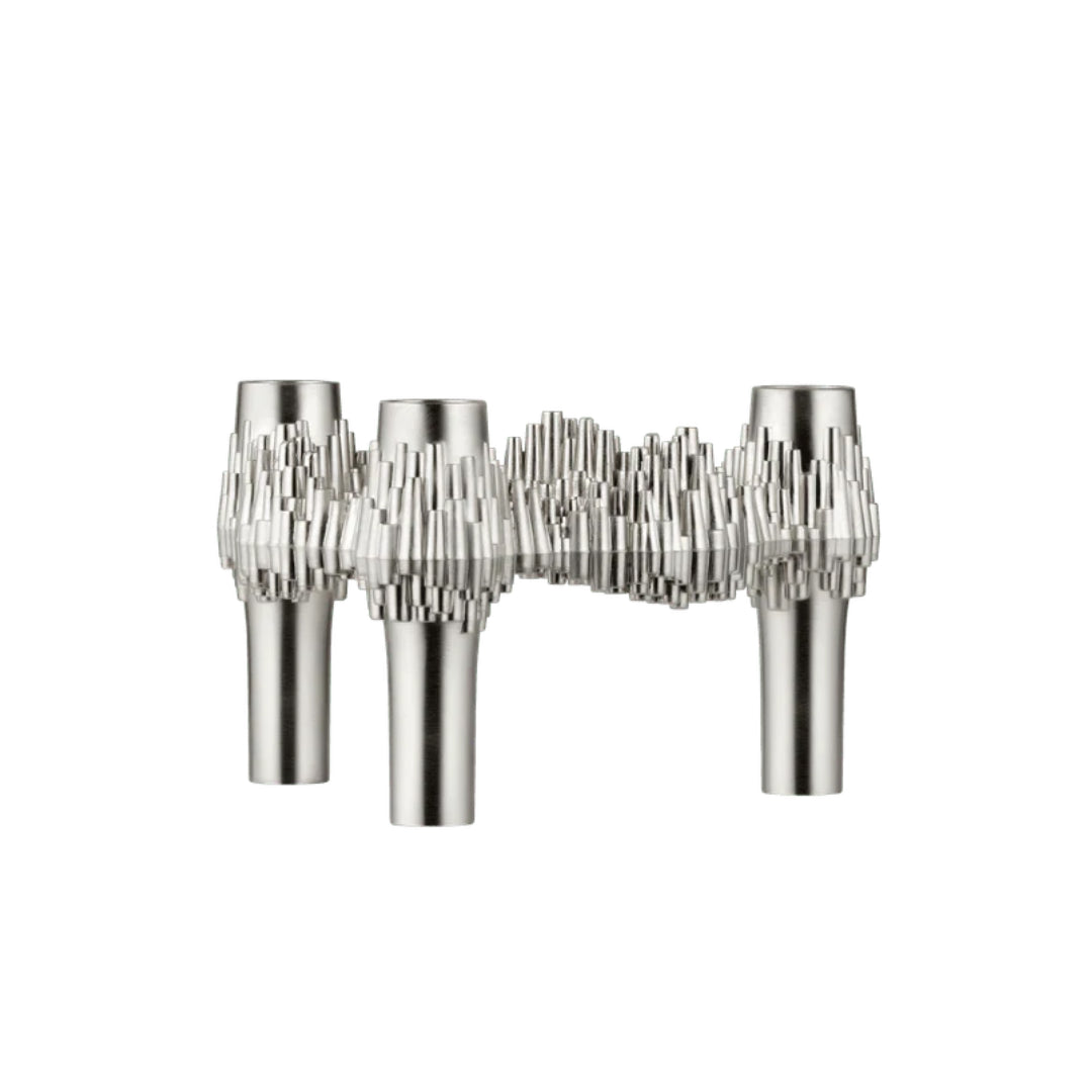 STOFF Nagel Quist Candle Holder, Brushed Chrome