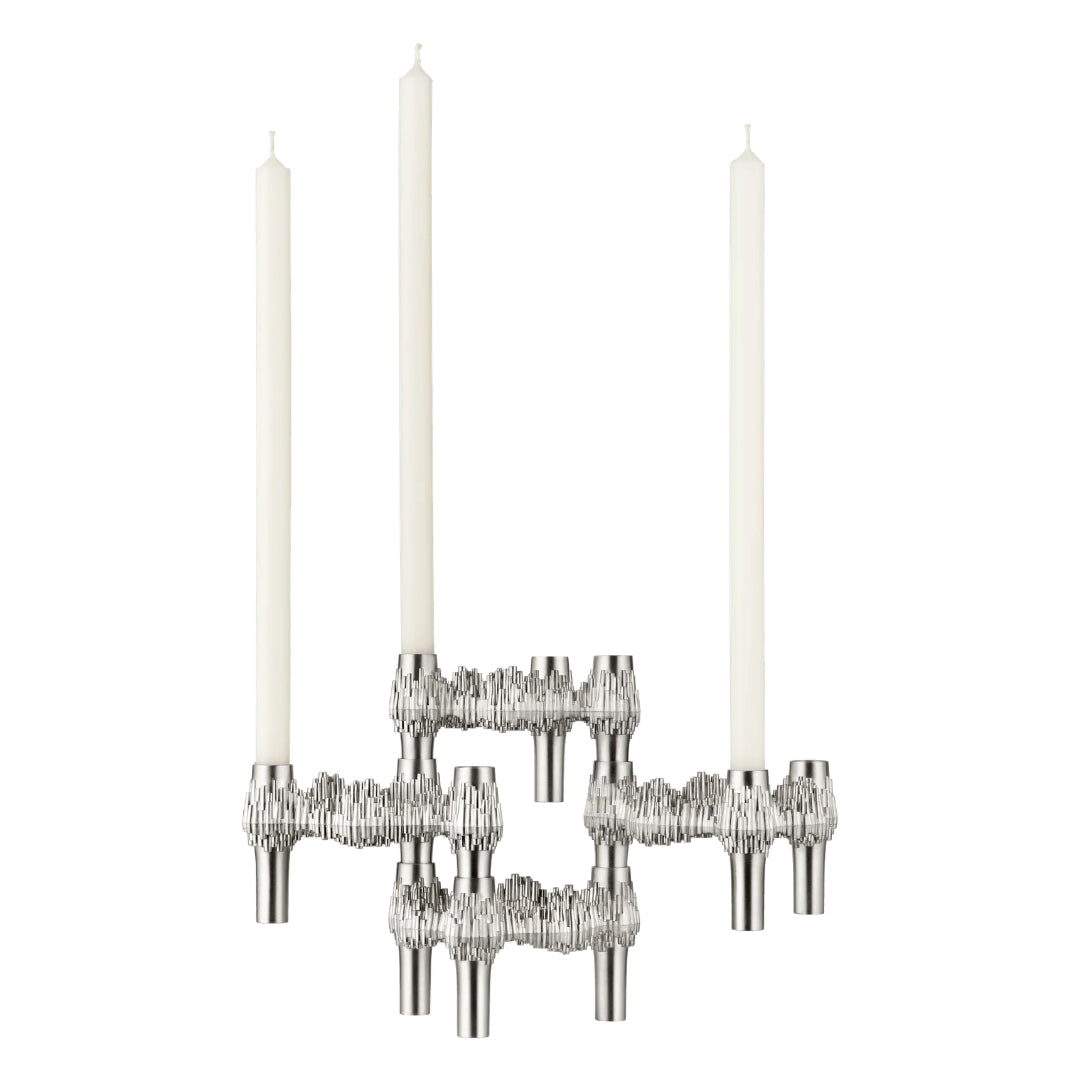 STOFF Nagel Quist Candle Holder, Brushed Chrome