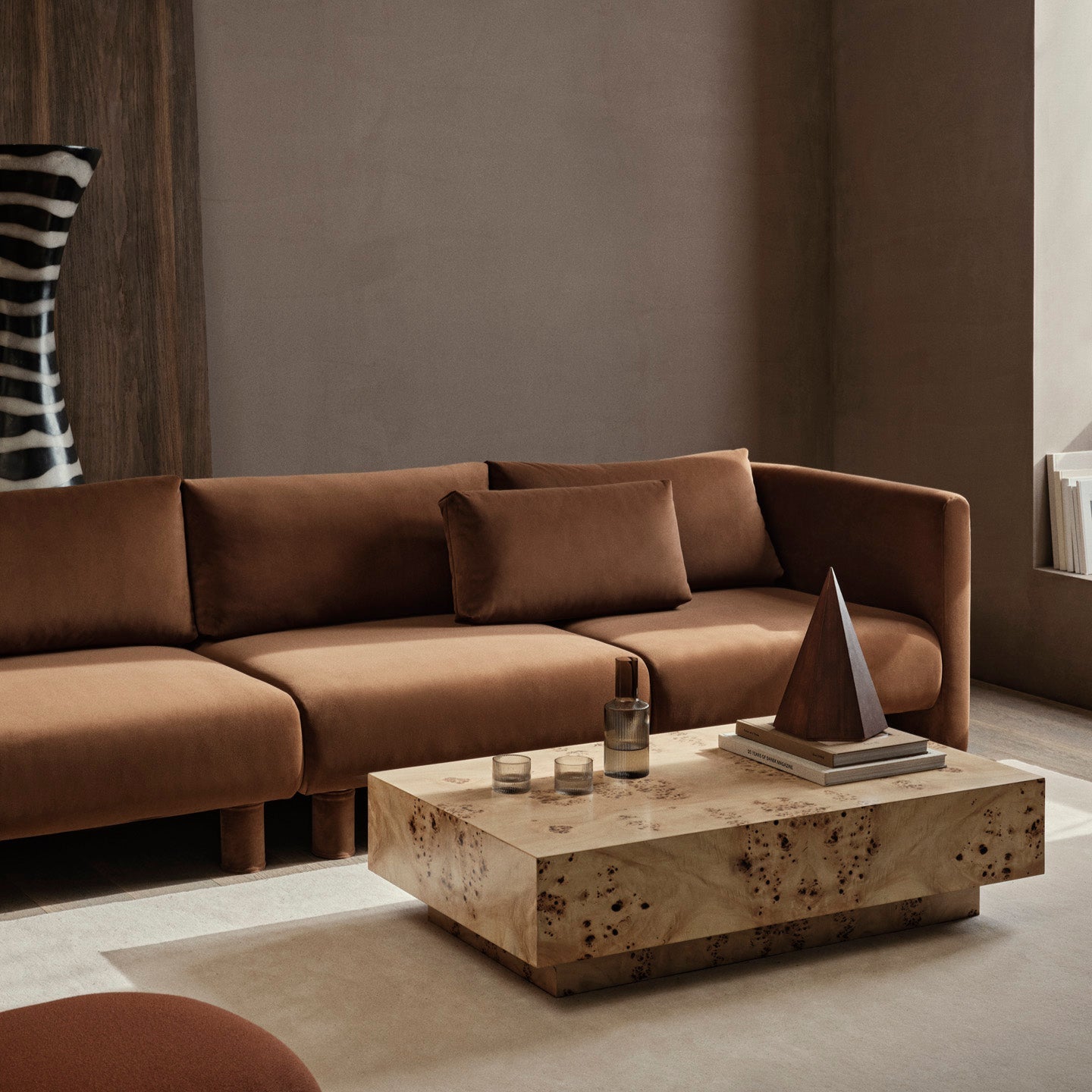 ferm living burl wood coffee table