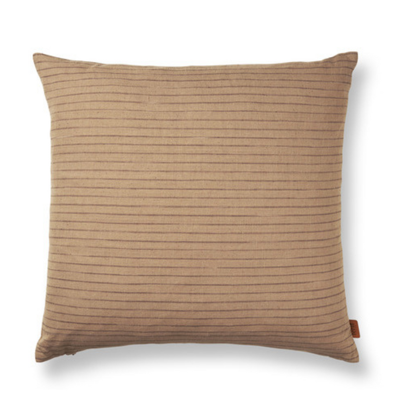 Brown Cotton Cushion - Stripe