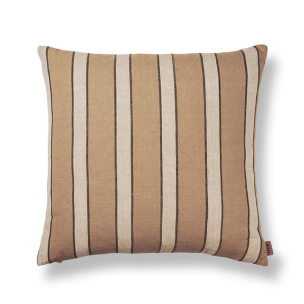Brown Cotton Cushion - Lines