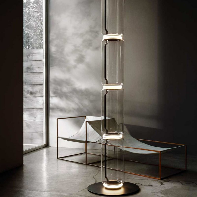 Noctambule LED Dimmable Floor Lamp - Tall Cylinders With Large Base