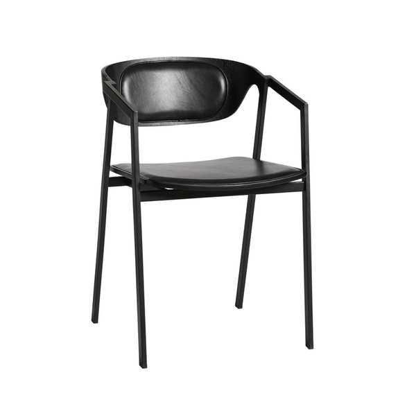 WOUD S.A.C. Dining Chair with Leather Upholstery - Batten Home