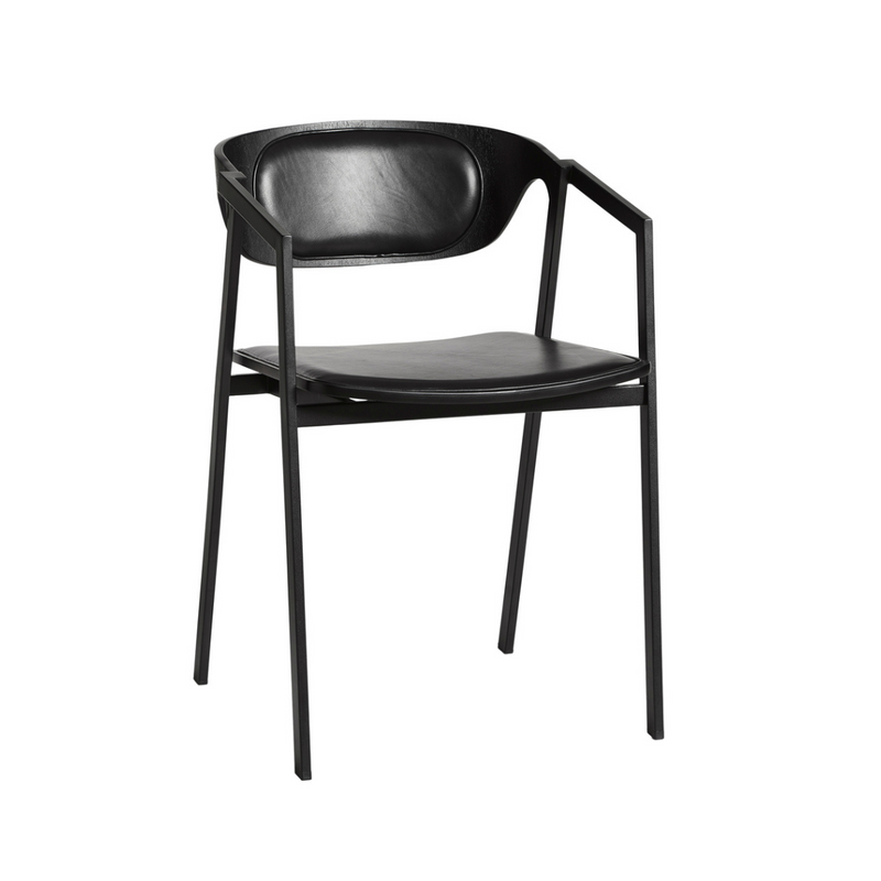 WOUD S.A.C. Dining Chair with Leather Upholstery - Batten Home