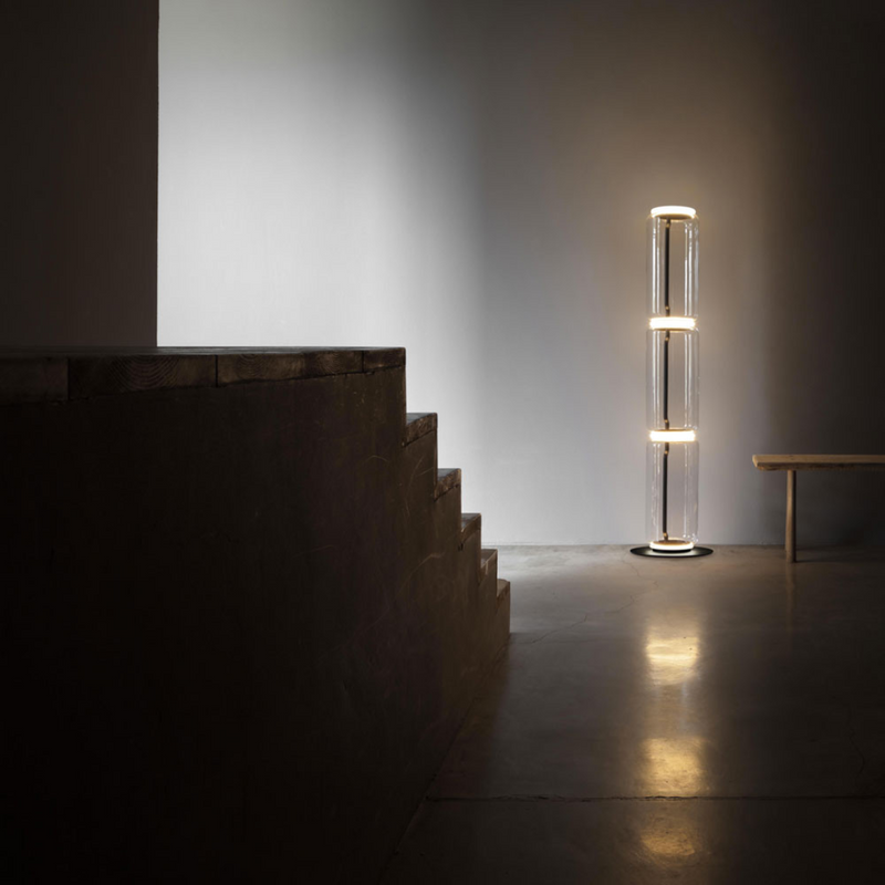 Noctambule LED Dimmable Floor Lamp - Tall Cylinders With Small Base