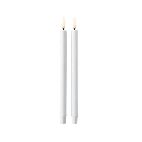STOFF LED Taper Candle by Uyuni Lighting, White, Set of 2