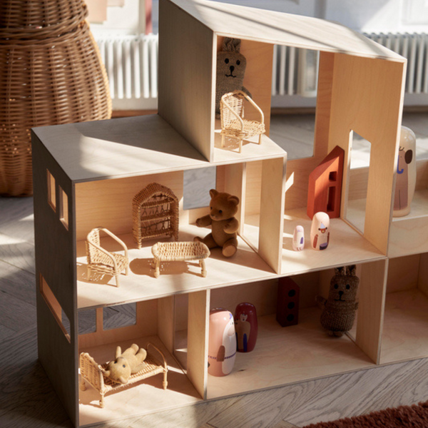 Rattan Dollhouse Furniture - Set of 5