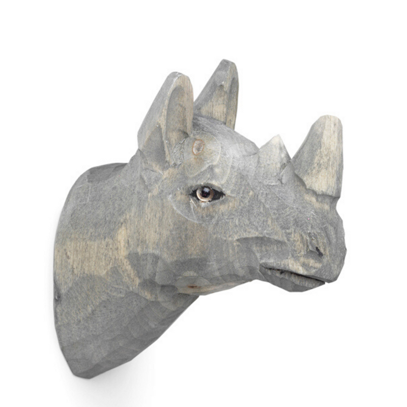 Ferm LivingHand-carved Rhino Animal Hook - Batten Home