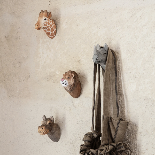 Ferm LivingHand-carved Lion Animal Hook - Batten Home