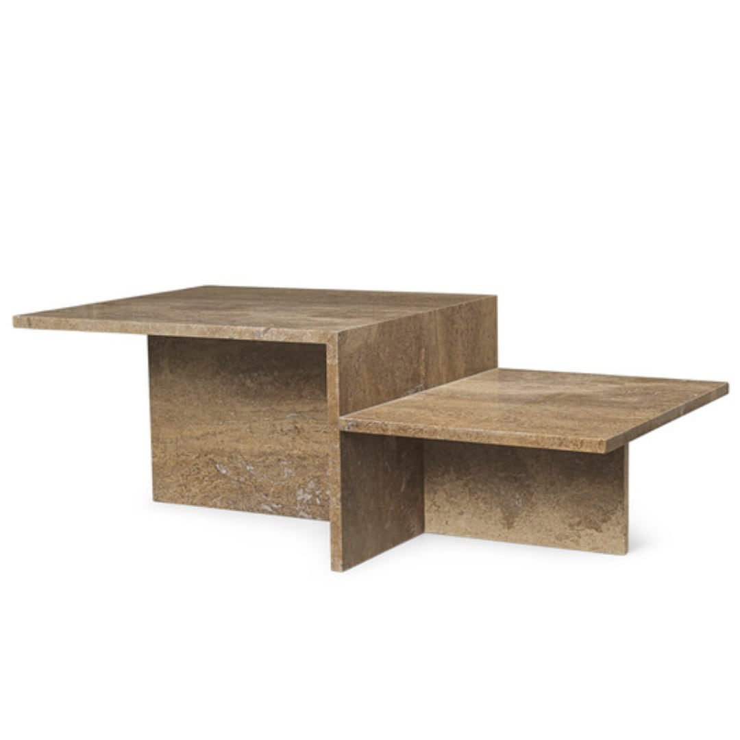 【美品】Ferm Living travertine coffee table Ferm Living Distinct Coffee Table in Travertine - Batten Home