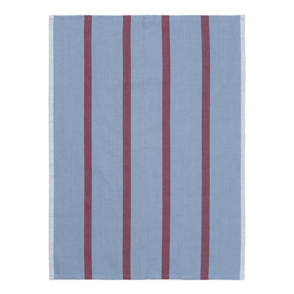 Hale Tea Towel Faded Blue | Burgundy