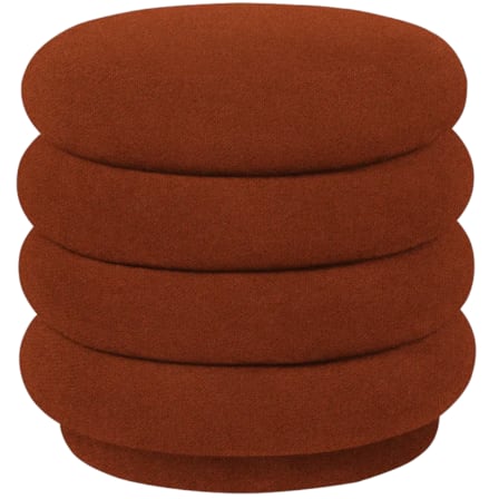 Pouf Round in Tonus Red Brown